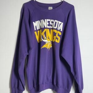 VTG 1980s NFL Minnesota Vikings Soft Thin Trench Made in USA Sweatshirt Men’s XL